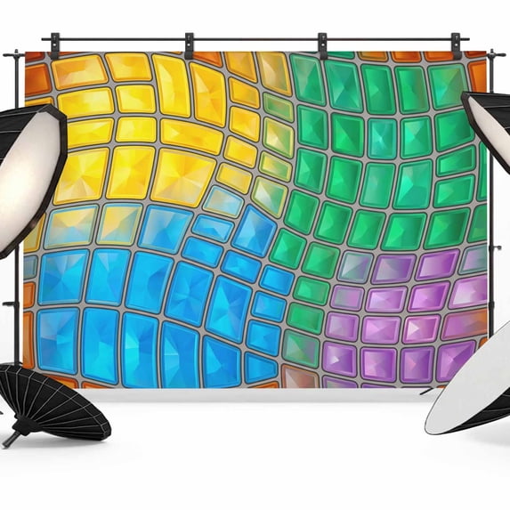 Abstract Glass Photography Backdrop 7x5FT, Blue Yellow Purple Green ...
