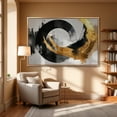 thumbnail image 1 of Abstract Gold And Black Wall Art Modern Minimalist Poster Luxury Wall Decor Contemporary Artwork Ready To Hang Gift, Stretched Canvas Size 8x12, 1 of 4