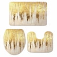 thumbnail image 1 of Abstract Gold Bath Mat 3 Piece Bathroom Rug Set, Modern Brush Luxury Strokes Artwork Non Slip Bath Rug Contour Mat and Toilet Lid Cover, Absorbent Shower Mats Soft Bath Rugs and Mats Sets, 1 of 8