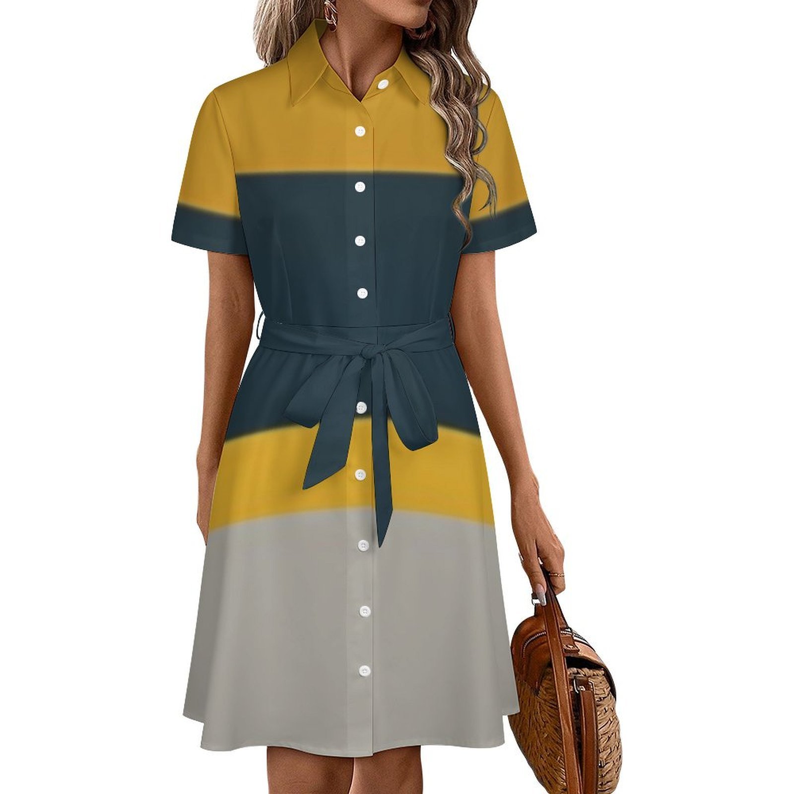 green emerald velvet dress Gold Foil Print Mini Wrap Dress with Slit in Navy and Gold