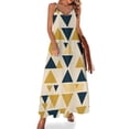 thumbnail image 1 of Abstract Gold Navy Triangle Pattern Sleeveless Dress Dresses Women Summer Women's Summer Clothing, 1 of 9