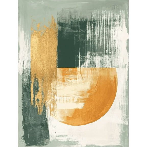 Abstract Gold Sage Green Wall Art Canvas Print Suitable for Living Room Bedroom Dining Room Office and Hallway Decoration.