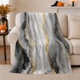 thumbnail image 1 of Abstract Gold Veined Marble Agate Art Sophisticated Elegance, Cozy Friendship Quote Scene, Warm Flannel Blanket for Living Room and Reading Nook, Art Lovers Friendship Gift, Artistic Home Decor, 1 of 9