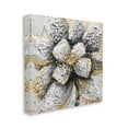 thumbnail image 1 of Abstract Gold White Textured Flower Petals Botanical & Floral Gallery-Wrapped Canvas Print Wall Art, 17x17, 1 of 1