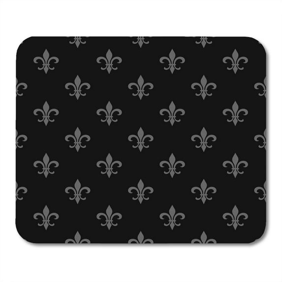 Abstract Golden Fleur De Lis Black White Floral Elegant Royal Lily Retro Vintage Antique Mousepad Mouse Pad Mouse Mat 9x10 inch