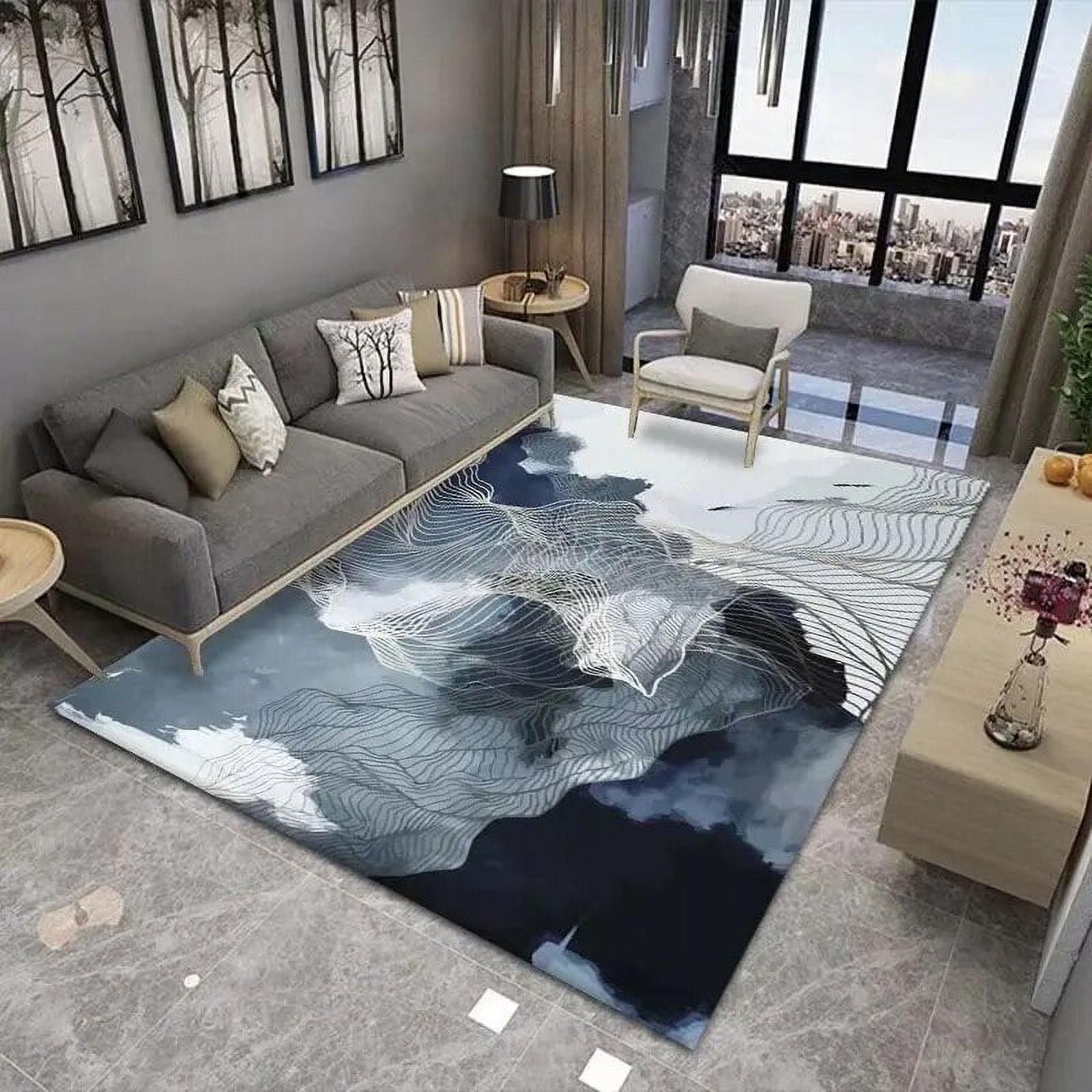 Abstract Golden Lines Carpets Living Room Coffee Tables Rug Bedroom ...