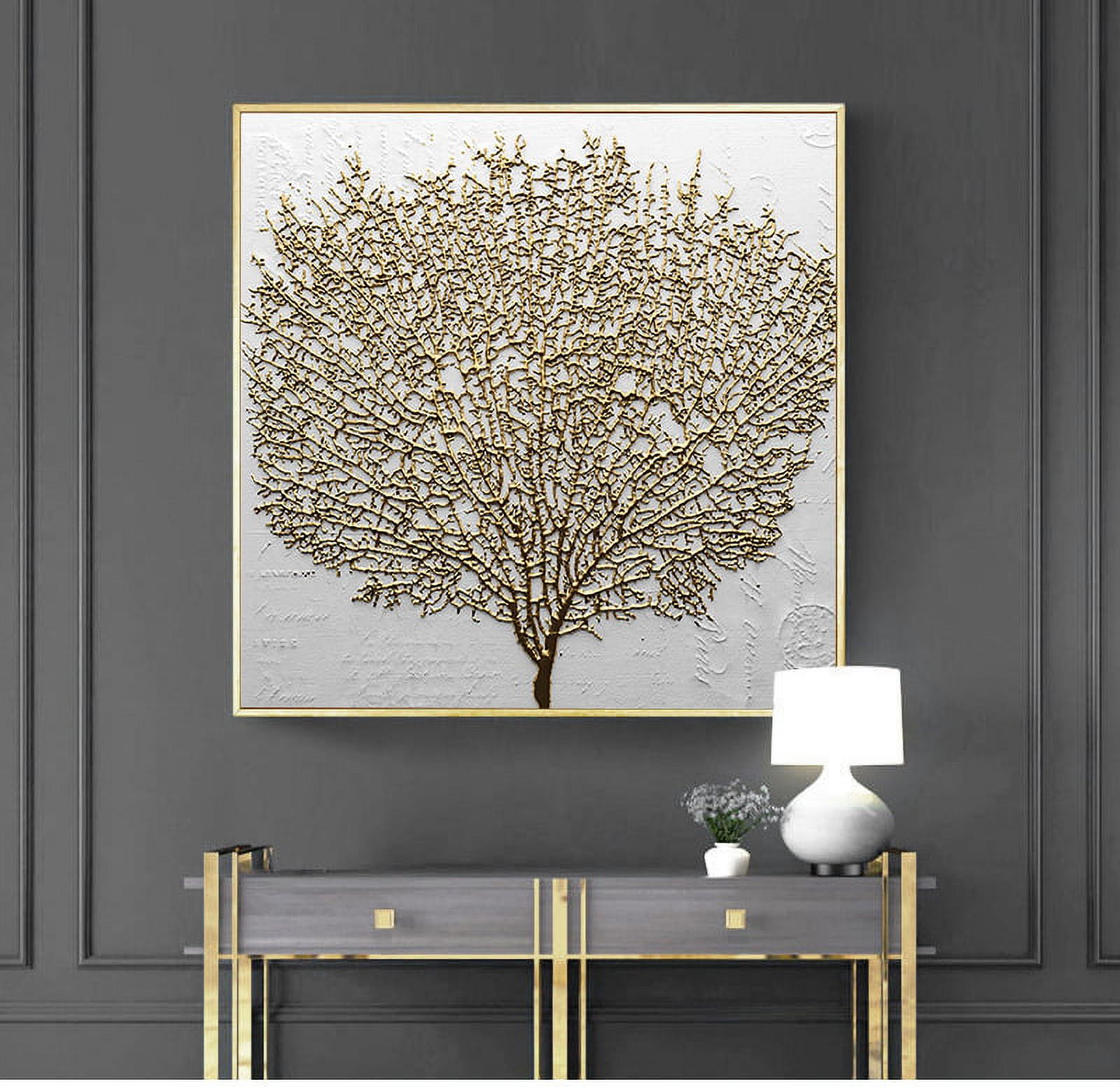 Abstract Golden Tree Wall Art Poster Wall Decor Prints Painting Picture