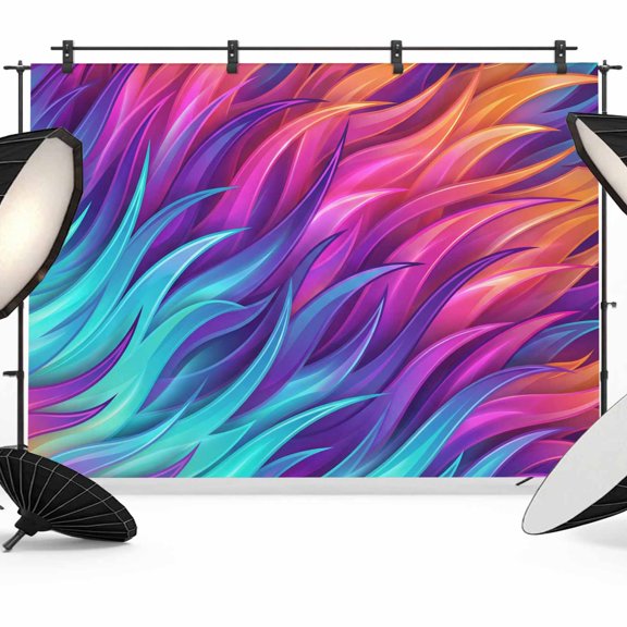 Abstract Gradient Art Backdrop for Photography, Blue Purple Pink Ombre Feather Texture Photo Backdrop Portrait Background Party Banner Photo Backgrounds for Studio Booth Props, 7x5ft