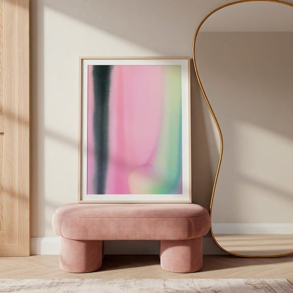 Abstract Gradient Red Orange Pink Tones Modern Wall Decor Living Room Poster, Stretched Size 16x24