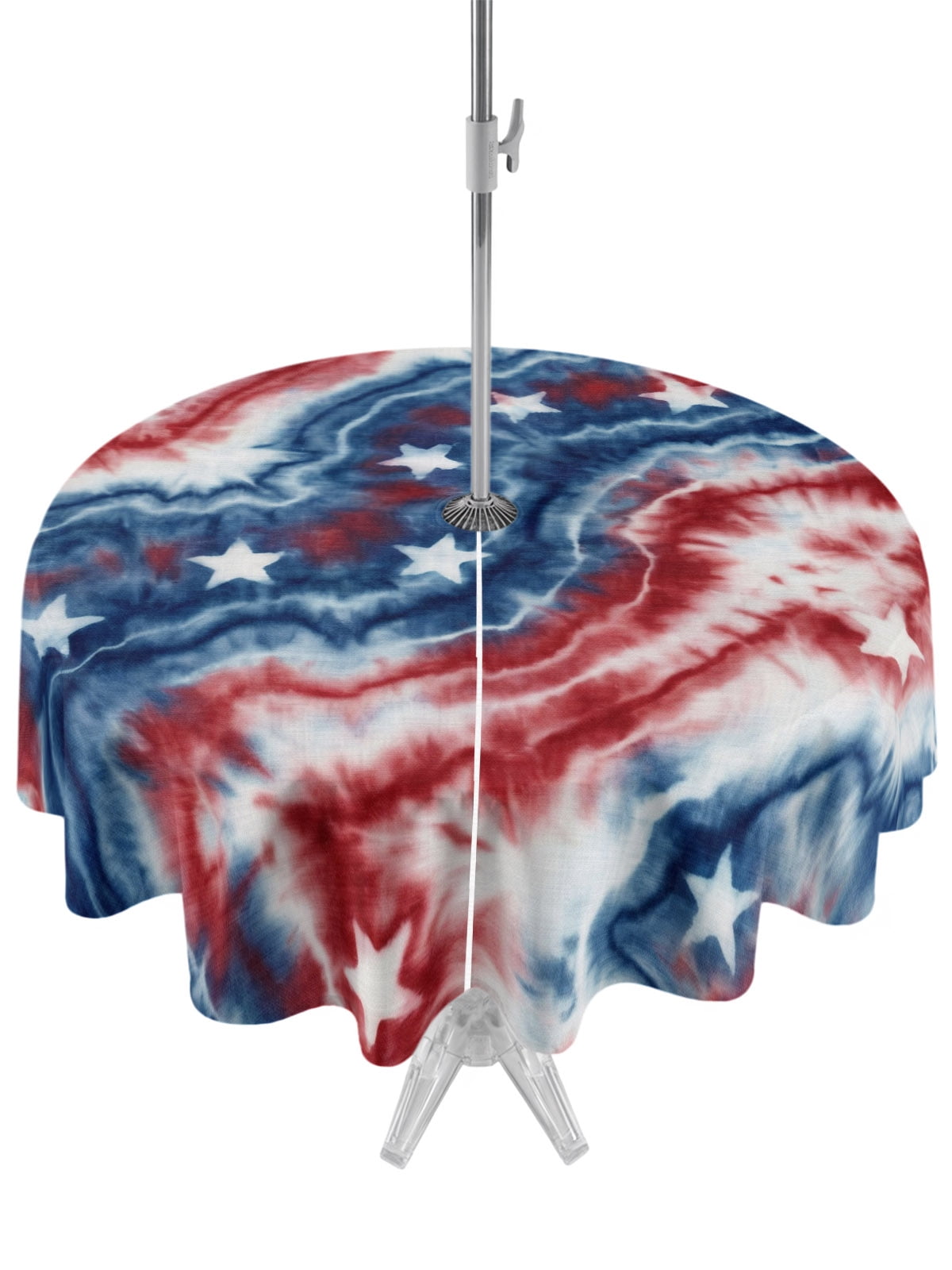 Abstract Gradient Round Outdoor Tablecloth with Umbrella Hole Red Blue ...