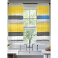 thumbnail image 1 of Abstract Gradient Sheer Curtains 63 Inches Long 2 Panels Blue Grey Yellow Stripe Light Filtering Semi Sheer Window Curtains Drapes for Bedroom Living Room 52"x63", 1 of 7