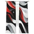 thumbnail image 1 of Abstract Gradient Stitching Sheer Curtains for Living Room Bedroom, Light-filtering Sheer Curtain, Red Black White Water Ripple Rod Pocket Voile Window Treatment Drapes, 52’’Wx96’’L, 2 Panels Set, 1 of 7
