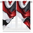 thumbnail image 1 of Abstract Gradient Stitching Swag Curtain Valance for Windows, Red White Black Water Ripple Window Treatments Short Swag Topper for Kitchen Windows Bathroom Bedroom, 36"x45", 1 of 8