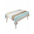 thumbnail image 1 of Abstract Gradient Stripe Table Cloth 54x108 Inch Rectangle, Brown Teal Watercolor Waterproof Tablecloth Washable Table Cover for Party Picnic Dinner Decor, 1 of 9