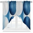 thumbnail image 1 of Abstract Gradient Swag Curtain Valance for Windows, White Blue Stitching Gradient Window Treatments Short Swag Topper for Kitchen Windows Bathroom Bedroom, 36"x36", 1 of 8