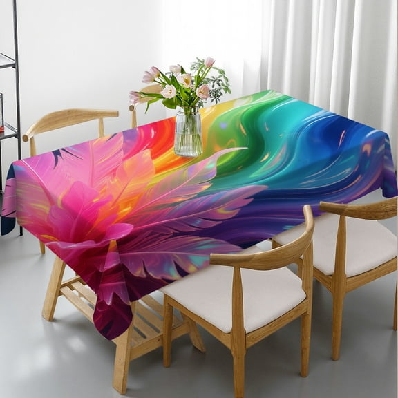 Abstract Gradients Ocean Rainbow Trail Tablecloths for dining table, Holiday Party Tablecloth - Polyester Tablecloths Rectangular Tablecloth, Cafe, dinner, picnic