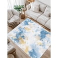 thumbnail image 1 of Abstract Graffiti Area Rug for Bedroom 4x6 Ft White Yellow Blue Oil Painting Style Super Soft fuzzy Throw Rug Non-Slip Fluffy Plush Indoor Floor Carpet for Living Room Nursery Home Decor, 1 of 8