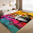 Abstract Graffiti Area Rugs, Colorful Paint Carpet, Washable Non Slip ...