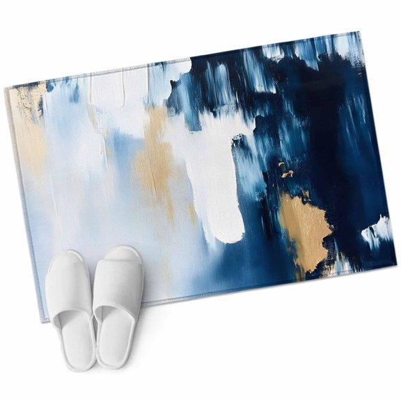 Abstract Graffiti Area&nbsp;Rug 2x3ft Blue Beige Geometric Street Art Non-Slip&nbsp;Washable Square&nbsp;Rugs Soft Felt Indoor Floor Mat for Bedroom Kitchen Living Room Bathroom