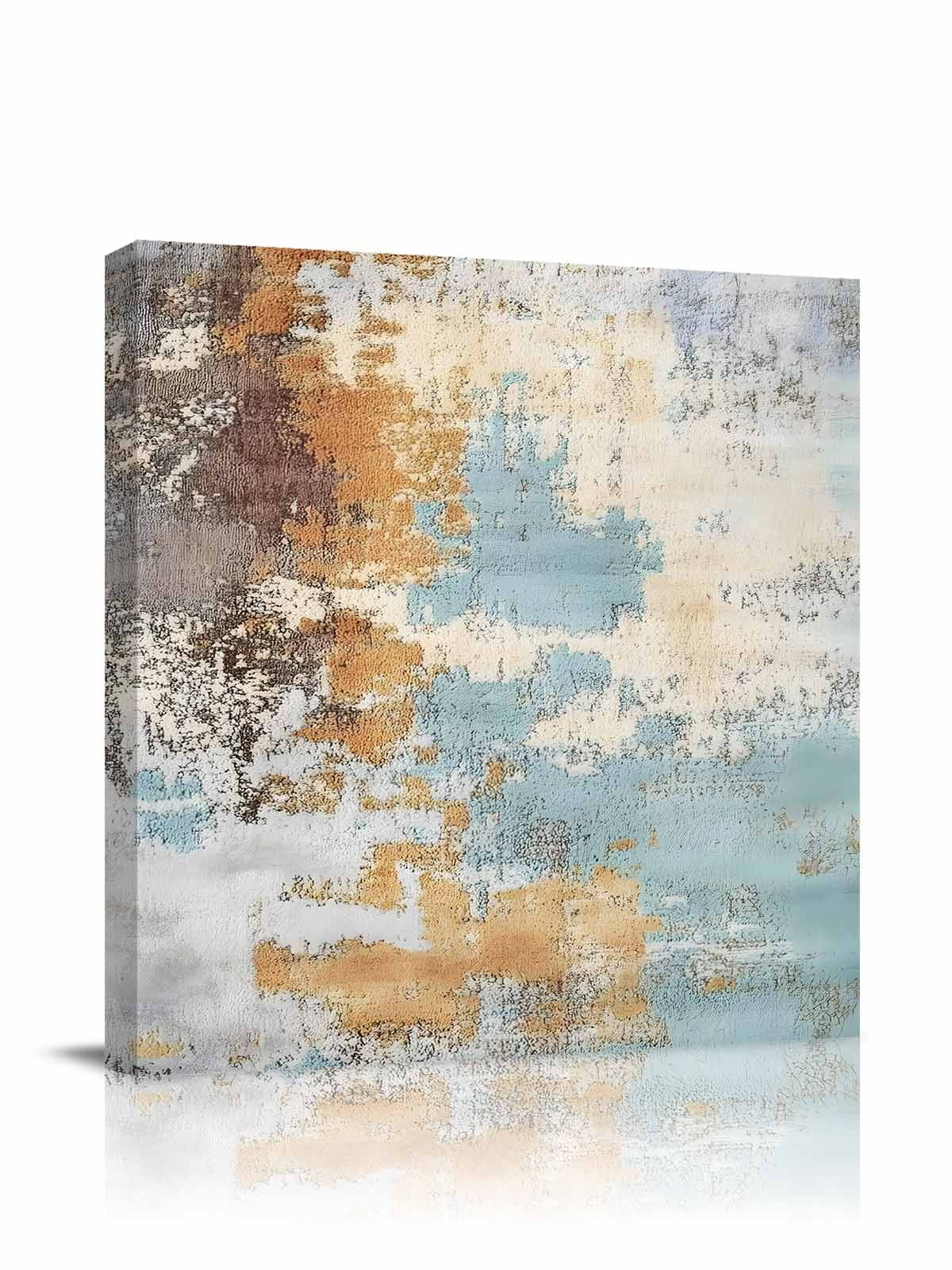 Abstract Graffiti Art Canvas Wall Art, Brown Blue Street Theme Framed Wall Decor Modern Artwork Prints Painting for Living Room, Bedroom, Kitchen & Cafe Decor 20x20 Inch