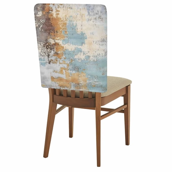 Abstract Graffiti Art Chair Back Covers Pack of 1, Brown Blue Street Theme Removable Dining Seat Cover Washable Kitchen Chair Slipcovers Protective for Party Festival Decoration 19x20in