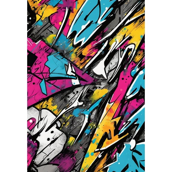 Abstract Graffiti Art Digital Painting - 12" x 18" Art Print Wall Decor