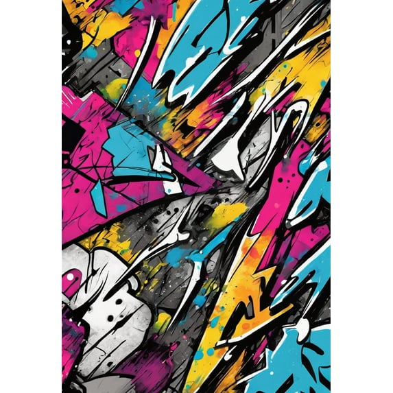 Abstract Graffiti Art Digital Painting - 12" x 18" Art Print Wall Decor