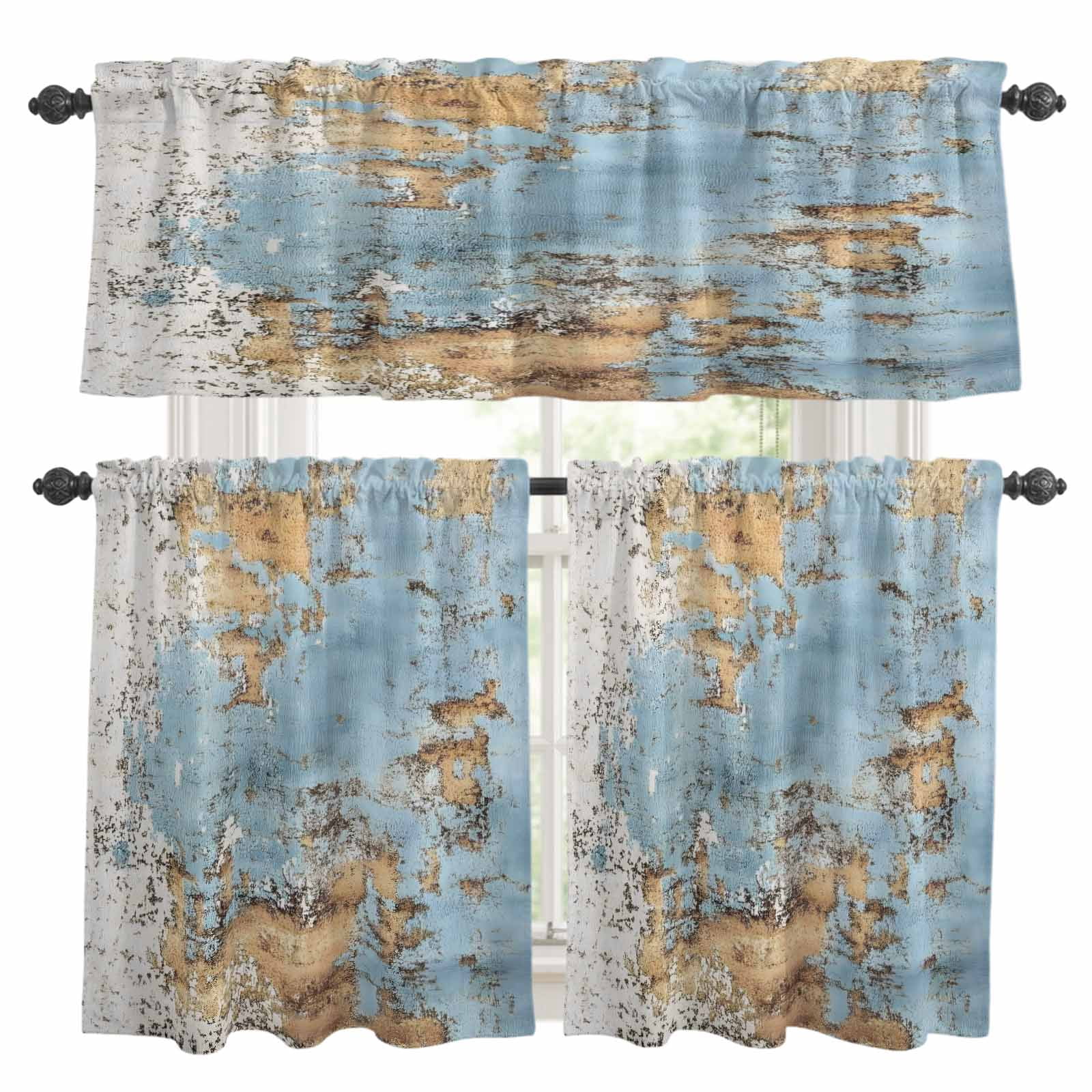 Abstract Graffiti Art Kitchen Curtains Valances and Tiers Set of 3 ...