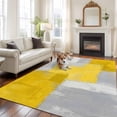 thumbnail image 1 of Abstract Graffiti Art Large Area Rugs 6x9 ft Yellow Grey Geometric Painting Texture Washable Rug Non Slip Indoor Carpet Absorbent Floor Mat for Living Room Bedroom Dining Room, 1 of 9