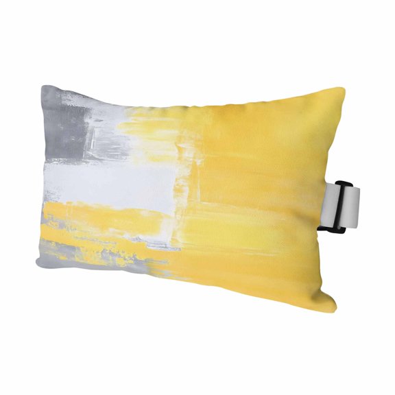 Abstract Graffiti Art Outdoor Chaise Lounge Pillows Retro Yellow Gary Street Art Lumbar Pillows with Insert Adjustable Elastic Strap Headrest Pillow for Recliner Patio Chair 1 Pack 11x16 Inch