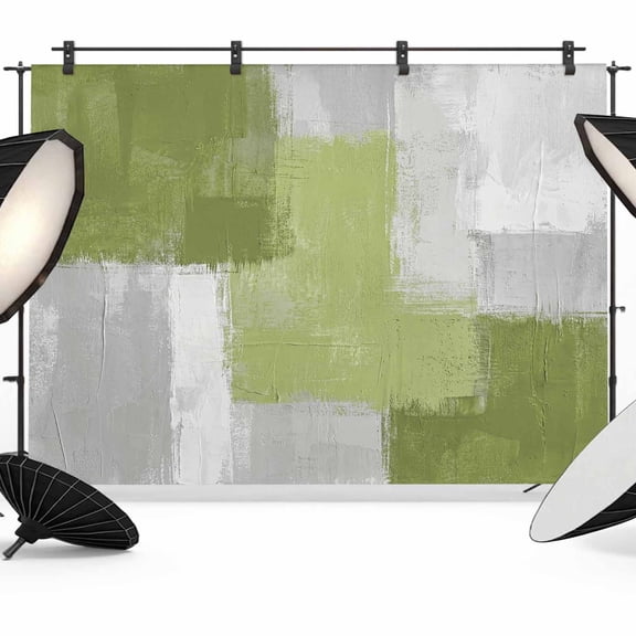 Abstract Graffiti Art Photography Backdrop 7x5FT, Green Grey Geometric Painting Texture Photo Backdrops, Background for Photography Studio Photo Studio Background, Back Drop for Photoshoot