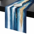thumbnail image 1 of Abstract Graffiti Art Table Runner 13x90 Inch Gold Blue Blending Design Table Runner Non-Slip Dresser Scarves for Holiday Decorations, Party, Dinner and Gatherings, 1 Pack, 1 of 8