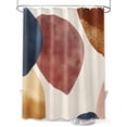 thumbnail image 1 of Abstract Graffiti Circle Shower Curtain Set ，Waterproof Fabric Shower Curtains Vintage Brown Blue Watercolor Art Shower Curtains for Bathroom,Bathroom Decor 60"x72", 1 of 6