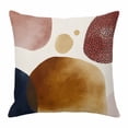 thumbnail image 1 of Abstract Graffiti Circle Throw Pillow Cover Vintage Brown Blue Simple Shape Cotton Linen Cushion Cover Throw Pillow Case with Invisible Zipper for Couch Sofa Bed Chair Car 20x20 Inch, 1 of 14