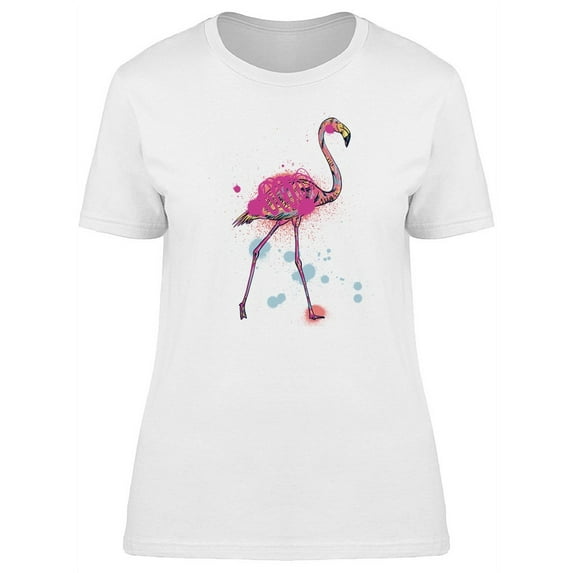Abstract Graffiti Flamingo T-Shirt Women -Image by Shutterstock, Female XX-Large