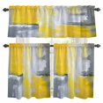 thumbnail image 1 of Abstract Graffiti Kitchen Curtains Valances and Tiers Set of 3 Gray Yellow Brush Tier Curtains and Valance with Rod Pocket for Small Windows, 27.5"x24", 1 of 9