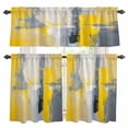 thumbnail image 1 of Abstract Graffiti Kitchen Curtains Valances and Tiers Set of 3 Watercolor Gray Yellow Tier Curtains and Valance with Rod Pocket for Small Windows, 27.5"x24", 1 of 9