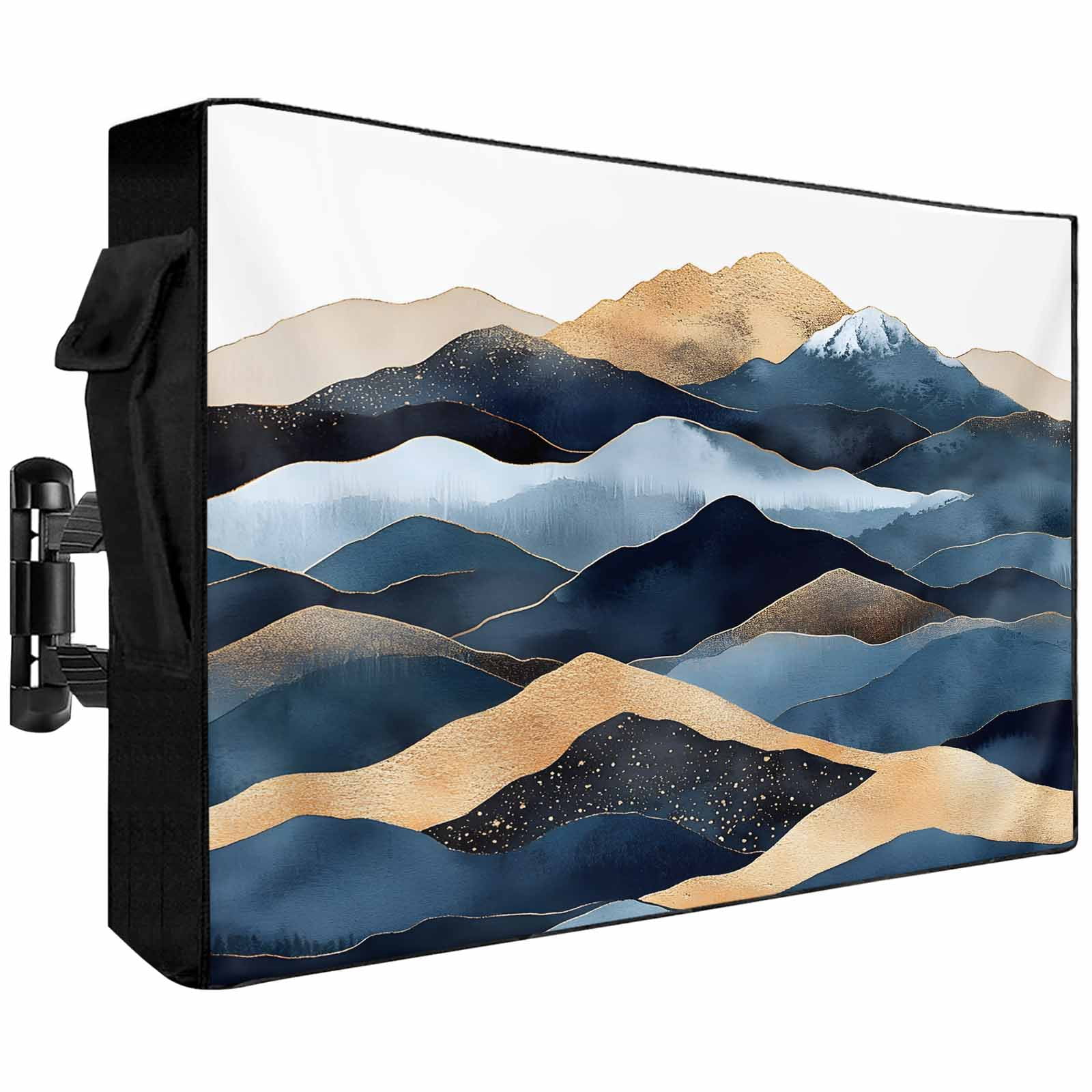 Abstract Graffiti Outdoor TV Cover 48 To 50 Inch Blue Gold Stripe Water abstract-graffiti-outdoor-tv-cover-48-to-50-inch-blue-gold-stripe-water