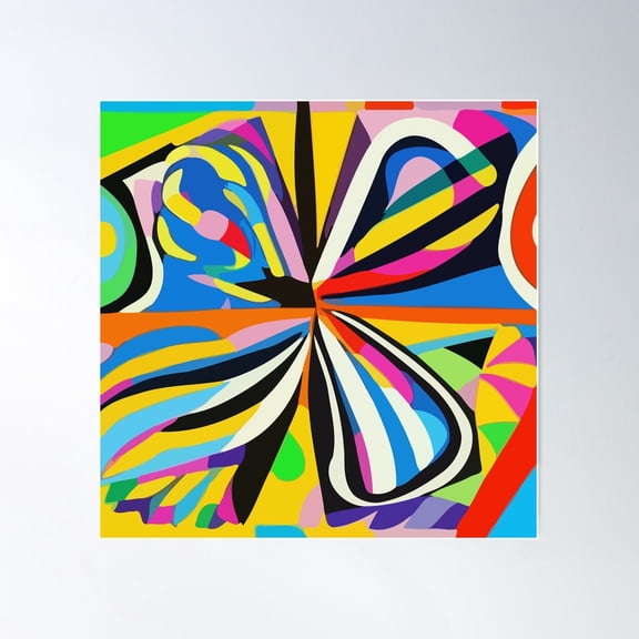 Abstract Graffiti Pop Art Flower In Bloom Poster Wall Art, Modern Wall Decor For Living Room Bedroom, 17x17 UNFRAMED