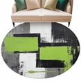 thumbnail image 1 of Abstract Graffiti Round Area&nbsp;Rug 8ft Watercolor Green Black Geometric Non-Slip&nbsp;Washable Circle Rugs Soft Felt Indoor Floor Mat for Bedroom Kitchen Living Room Bathroom, 1 of 9