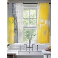thumbnail image 1 of Abstract Graffiti Sheer Curtains 63 Inches Long 2 Panels Watercolor Yellow Gray Light Filtering Semi Sheer Window Curtains Drapes for Bedroom Living Room 52"x63", 1 of 7