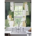 thumbnail image 1 of Abstract Graffiti Sheer Curtains 72 Inches Long 2 Panels Geometric Beige Green Oil Painting Light Filtering Semi Sheer Window Curtains Drapes for Bedroom Living Room 52"x72", 1 of 7