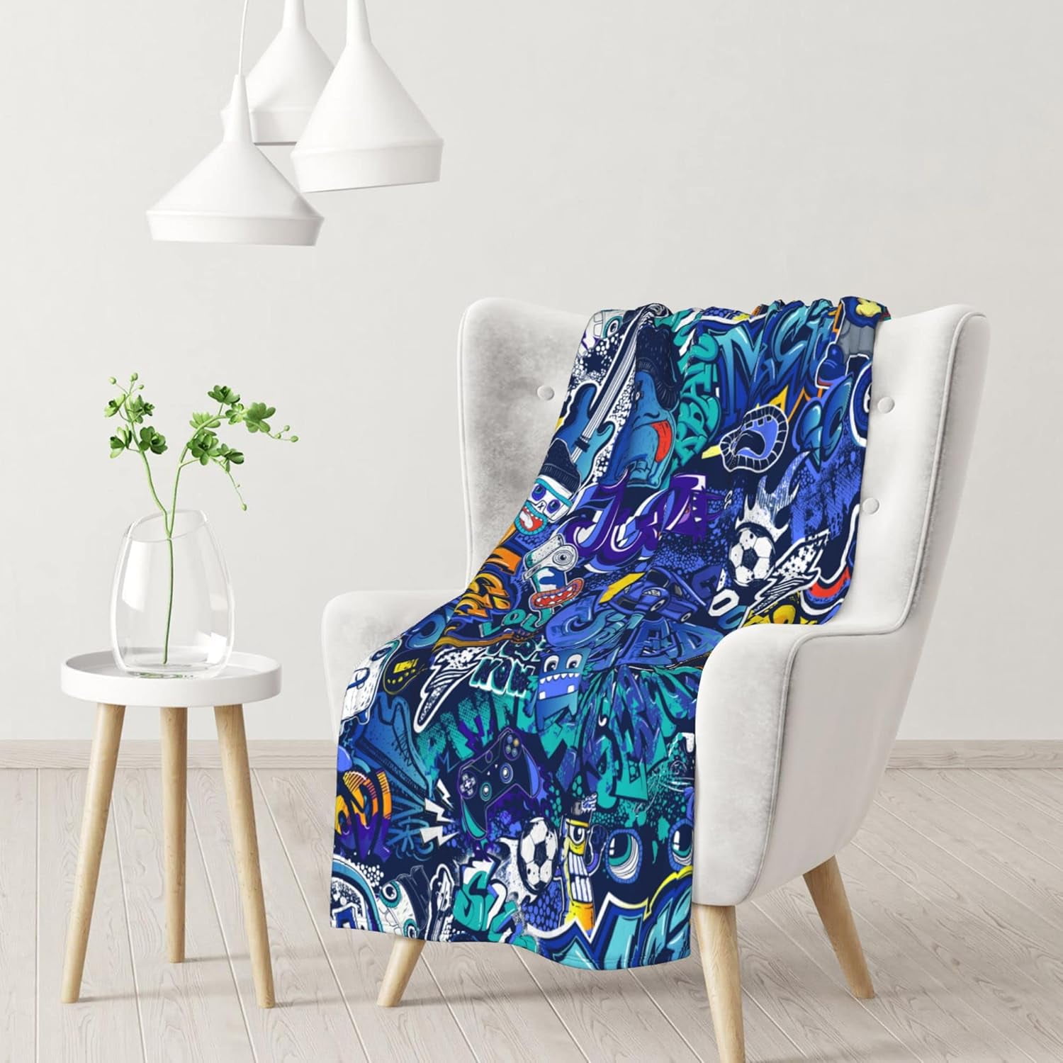 Abstract Graffiti Urban Blanket for Couch Bed Throw Blanket, Aesthetic