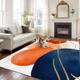 thumbnail image 1 of Abstract Graffiti Washable Area Rug 5x7 111 Vintage Gold Orange Blue Shape Modern Low-Profile Large Area Rugs with Non Slip Backing Indoor Floor Carpet for Entrance Living Room Bedroom Home Office, 1 of 1