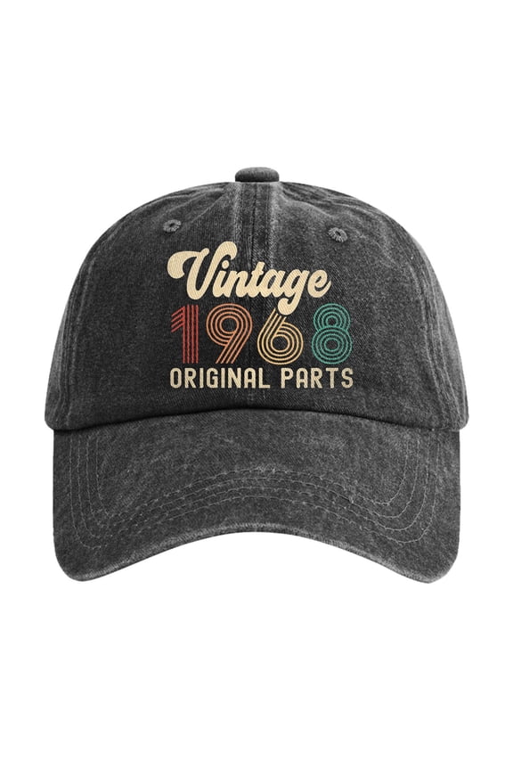 Abstract Graphic Printed Washed Denim Baseball Cap Distressed Sunshield Adjustable Visor Hat Edition D