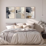 Abstract Gray Beige Geometric Lines Canvas Painting Print Wall Art for Living Room Bedroom Decoration Frameless deal from Walmart