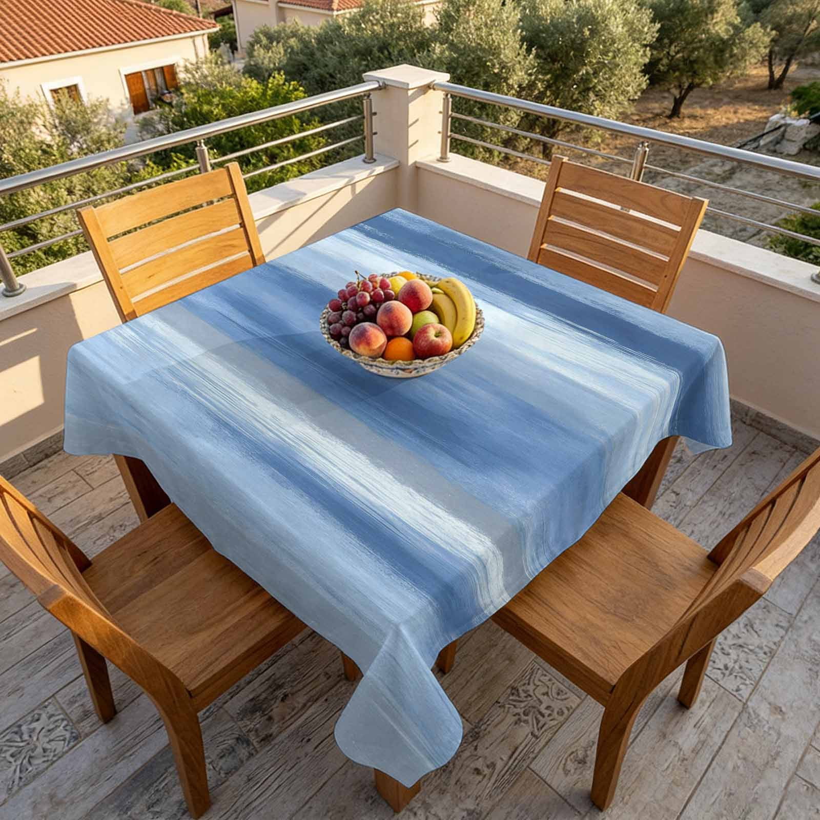 Abstract Gray Blue Gradient Table Cloth 60x60in, Waterproof Square ...