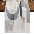 thumbnail image 1 of Abstract Gray Brown 70 Inch Table Runner, Modern Geometric Art Farmhouse Dresser Scarf Cotton & Linen Tablerunner for Dining/Kitchen Island/Holiday Party Décor 13" x 70", 1 of 9