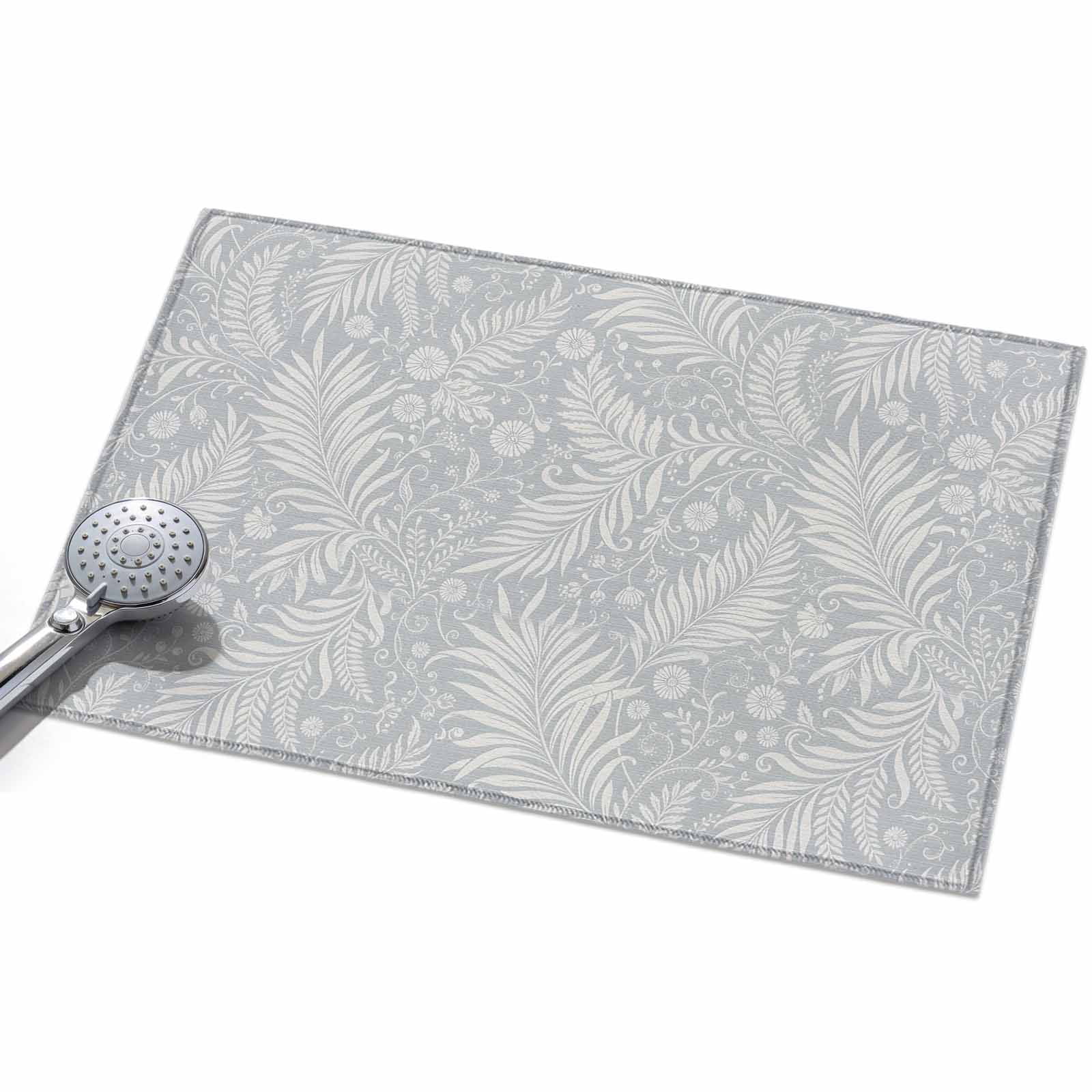Abstract Gray Flower Washable Area Rug 2 x 3 ft Modern Minimalist Art ...