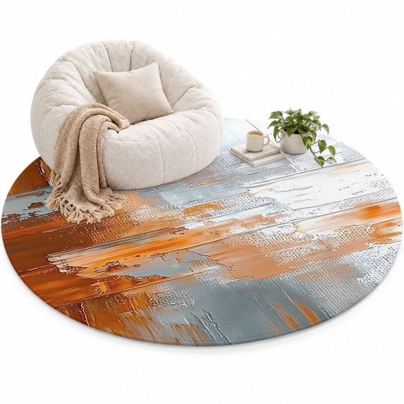 Abstract Gray Ombre Area Rug 3', Oil Painting Abstract Soft Mat Non ...